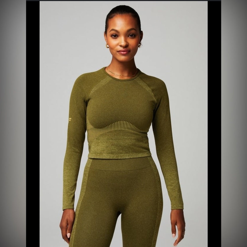 Fabletics Seamless Sport Stripe Long-Sleeve Top